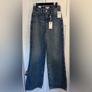 Good American Good Skate High-Rise Wide Leg Jeans 00/24 NWT